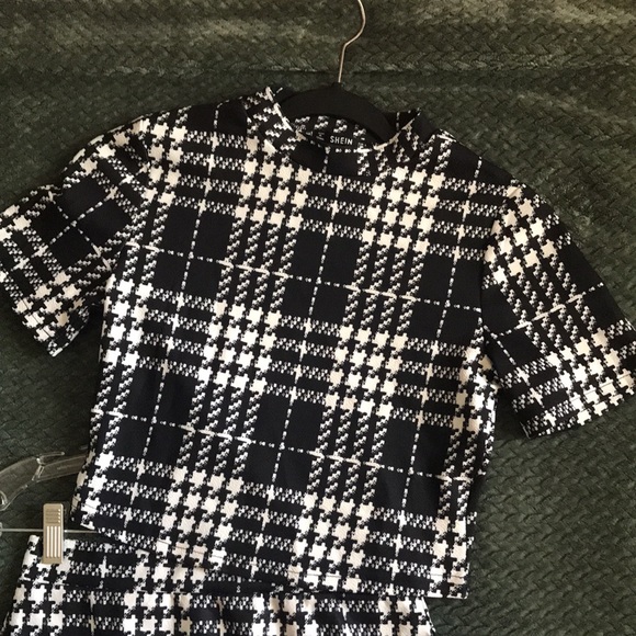 Stretchy houndstooth matching set (NWOT) - Picture 3 of 6